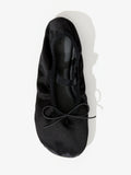 Aerial image of Glove Mary Jane Ballet Flats in Satin in BLACK