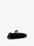 Back image of Glove Mary Jane Ballet Flats in Satin in BLACK