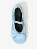Aerial image of Glove Mary Jane Ballet Flats in Satin in PALE BLUE