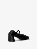 Back image of Glove Mary Jane Ballet Pumps in Satin in BLACK