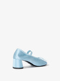 Back image of Glove Mary Jane Ballet Pumps in Satin in PALE BLUE