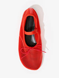 Aerial image of Glove Mary Jane Ballet Flats in Mesh in RED