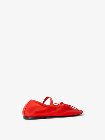 Back image of Glove Mary Jane Ballet Flats in Mesh in RED