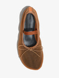 Aerial image of Glove Mary Jane Ballet Flats in Mesh in terracotta