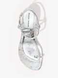 Aerial image of Tee Toe Ring Sandals in Crinkled Metallic in SILVER