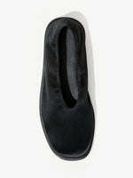 Aerial image of the Soft Square Slippers in satin black