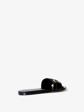 Back image of Monogram Slide Sandals in BLACK