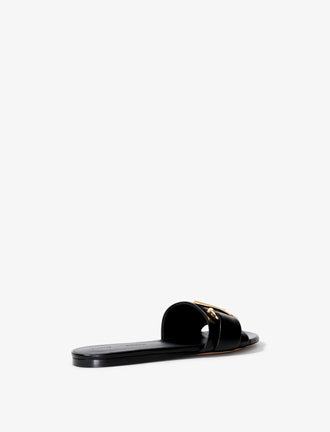 Back image of Monogram Slide Sandals in BLACK
