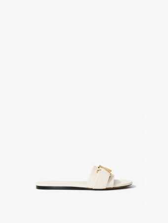 Side image of Monogram Slide Sandals in CREAM