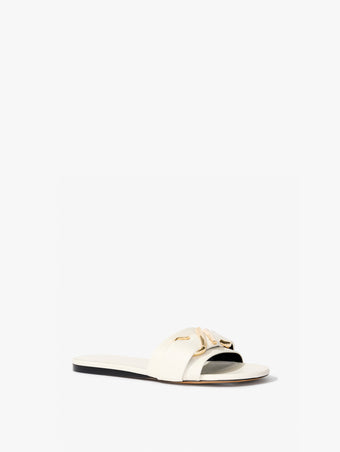 3/4 Front image of Monogram Slide Sandals in CREAM