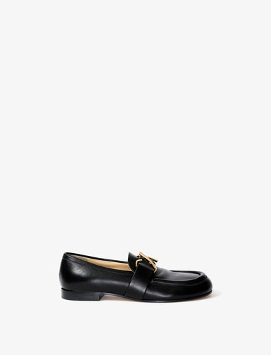 Proenza Schouler side image of the Monogram Loafer in black