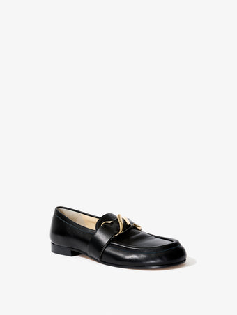 3/4 front image of the Monogram Loafer in black