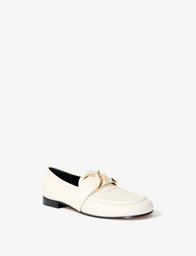 3/4 Side image of Monogram Loafers in CREAM