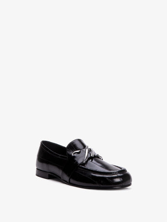 Proenza Schouler 3/4 front image of Monogram Loafers in Eel in BLACK
