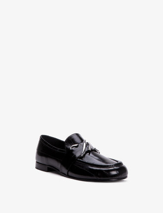 Proenza Schouler 3/4 front image of Monogram Loafers in Eel in BLACK