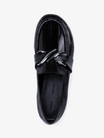 Proenza Schouler aerial image of Monogram Loafers in Eel in BLACK