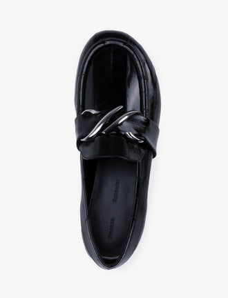 Proenza Schouler aerial image of Monogram Loafers in Eel in BLACK