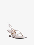 3/4 Front image of Hoop Slingback Sandals in CREAM