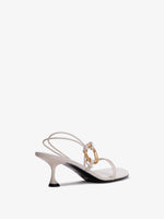 3/4 Back image of Hoop Slingback Sandals in CREAM