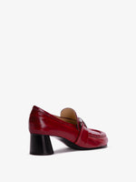 Back image of Monogram Heeled Loafers in Eel in ROSEWOOD