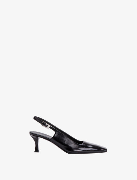 Proenza Schouler Trap Slingback Pumps in Slick Nappa - Black