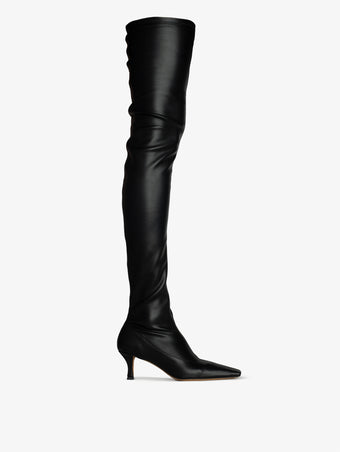 Proenza Schouler side image of Trap Over The Knee Boots - 60MM in black