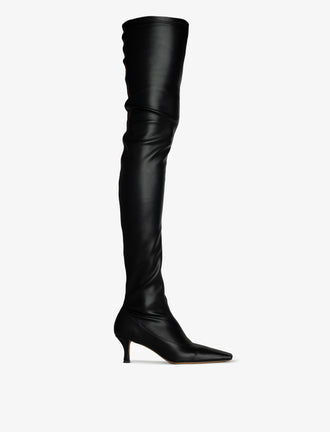 Proenza Schouler side image of Trap Over The Knee Boots - 60MM in black