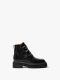 Side image of Lug Sole Buckle Boots in BLACK