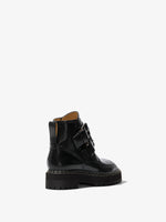 Back image of Lug Sole Buckle Boots in BLACK