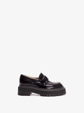 Front image of Lug Sole Loafers in BLACK