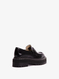 3/4 Back image of Lug Sole Loafers in BLACK
