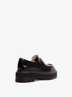 3/4 Back image of Lug Sole Loafers in BLACK