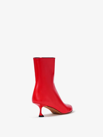 Proenza Schouler back 3/4 image of Tee Ankle Boots in RED