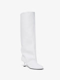 3/4 Front image of TEE KNEE HIGH BOOTS in WHITE