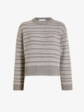Proenza Schouler Still Life image of Pandora Sweater in Wool Stripe in Coal Grey