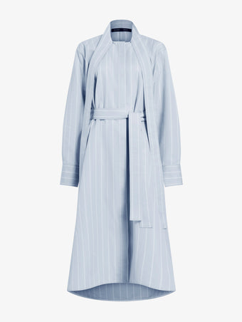 Proenza Schouler Still Life image of Phillipa Dress in Stripe Cotton Silk Cotton in Grey Multi