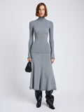 Proenza Schouler Front full length image of model wearing Stina Skirt in Geo Knits in Slate
