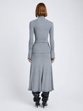 Proenza Schouler Back full length image of model wearing Stina Skirt in Geo Knits in Slate