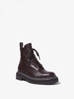 Proenza Schouler front 3/4 image of combat boots in black
