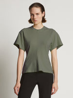 Proenza Schouler Front cropped image of model wearing Eco Cotton Waisted T-Shirt in Sage