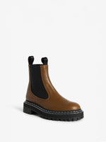 Proenza Schouler Front 3/4 image of Lug Sole Chelsea Boots in khaki