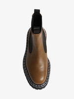 Proenza Schouler Aerial image of Lug Sole Chelsea Boots in khaki