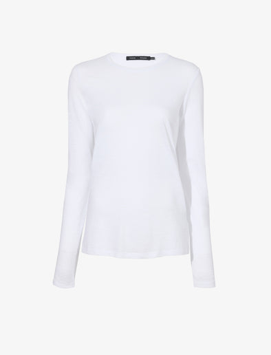 Flat image of Long Sleeve T-Shirt in Tissue Jersey in white