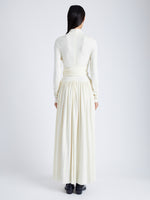 Back image of model wearing Meret Dress In Crepe Jersey in ivory