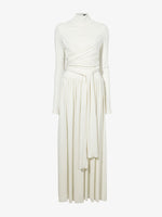 Flat image of Meret Dress In Crepe Jersey in ivory