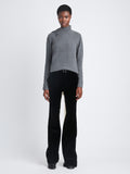 Front view of Camilla Sweater In Lofty Eco Cashmere in dark grey melange