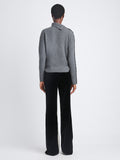 Back view of Camilla Sweater In Lofty Eco Cashmere in dark grey melange