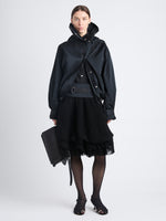 Front image of model wearing Maxwell Anorak In Nylon Gabardine in black