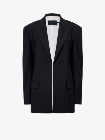Flat image of Devon Jacket In Viscose Wool in black