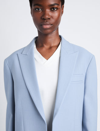 Detail image of Devon Jacket In Viscose Wool in steel